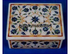 Marble inlay box with fine quality work in Lapislazuli stone RE34111